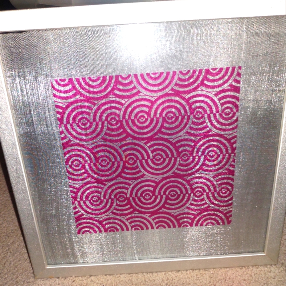 Pink & silver Framed wall decor
